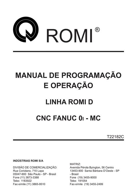 Manual de programação romi 